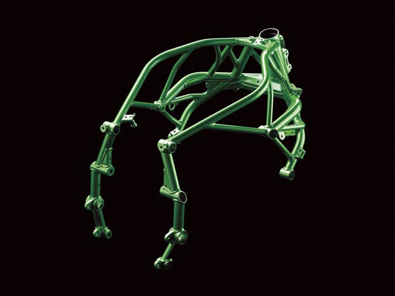 La struttura del bel telaio a traliccio, nella tipica colorazione verde